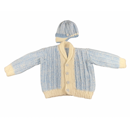 BABY BOY CARDIGAN WITH MATCHING HAT